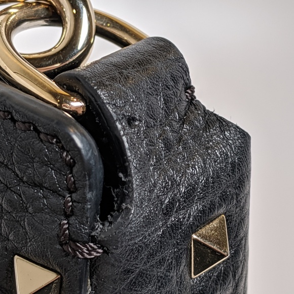 SOLD Valentino Black Pebbled Mini Messenger Bag - Picture 6 of 8